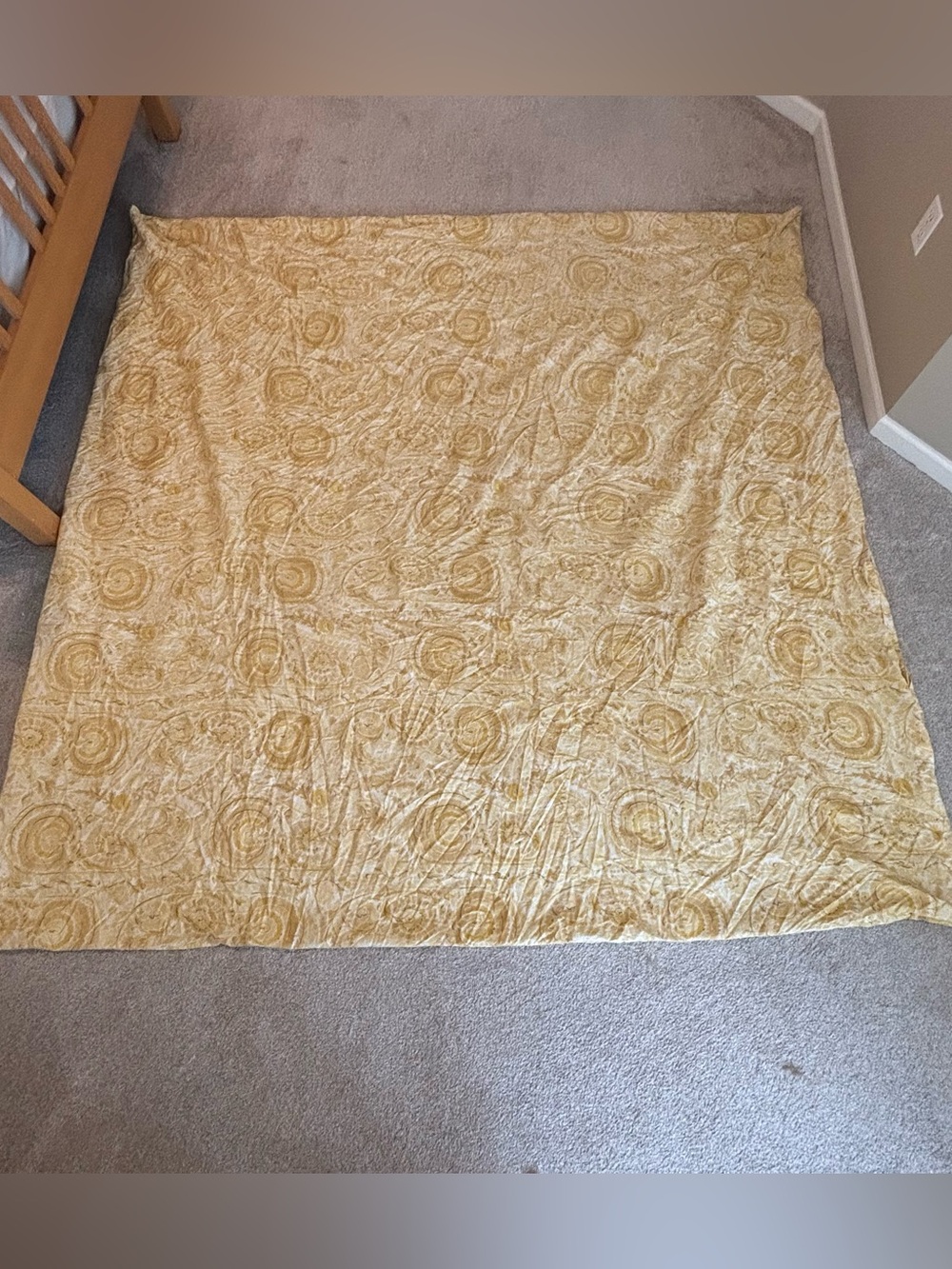 Pottery Barn Gold Patterned 2010 Queen Duvet Cover and two Standard Shams